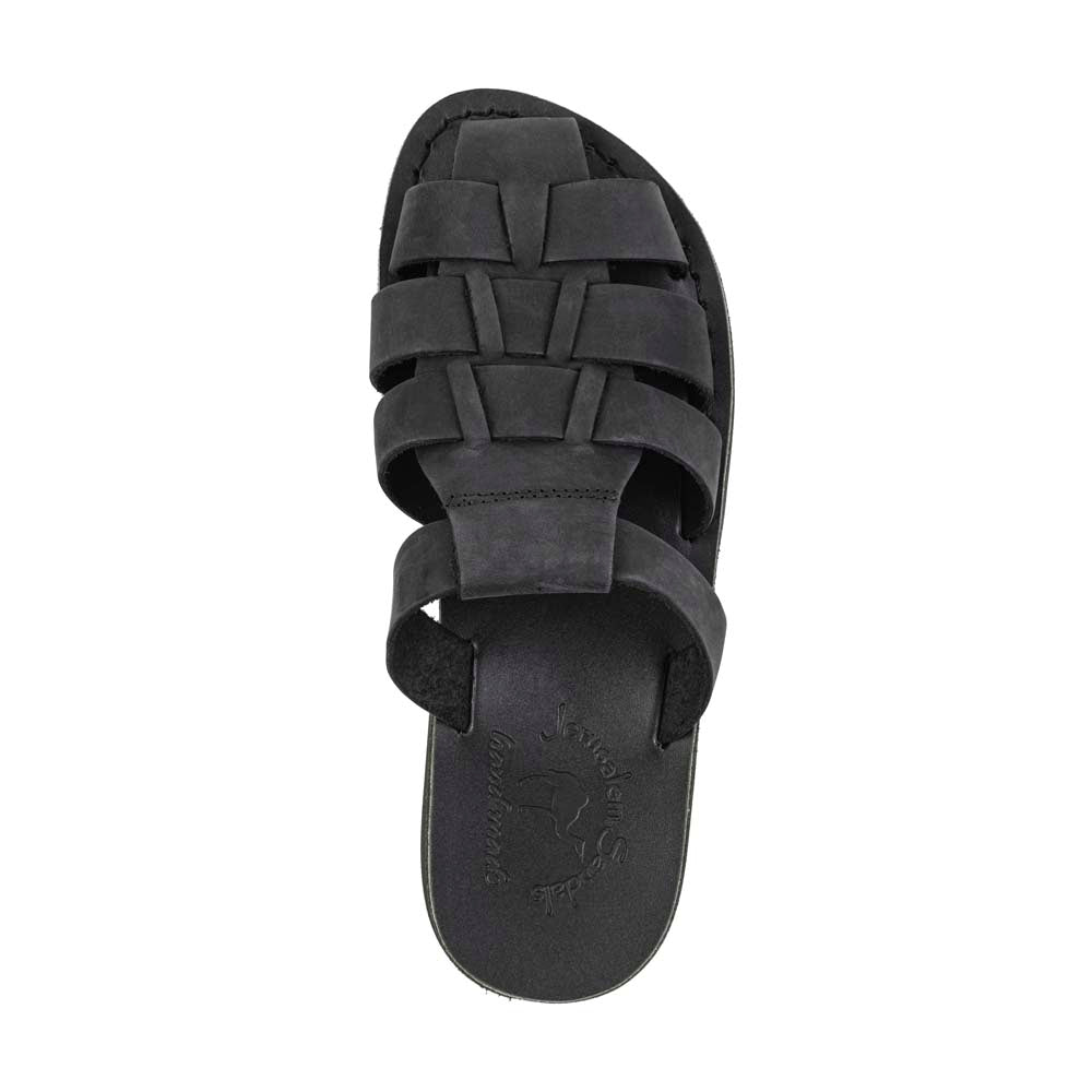 Batimag Black Nubuck Leather Slide Sandal - Image 3