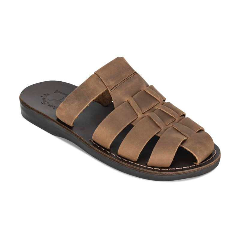 Batimag Oiled Brown Leather Slide Sandal