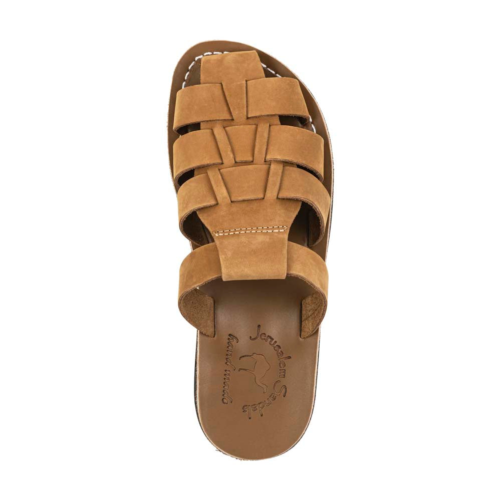 Batimag Tan Nubuck Leather Slide Sandal - Image 3