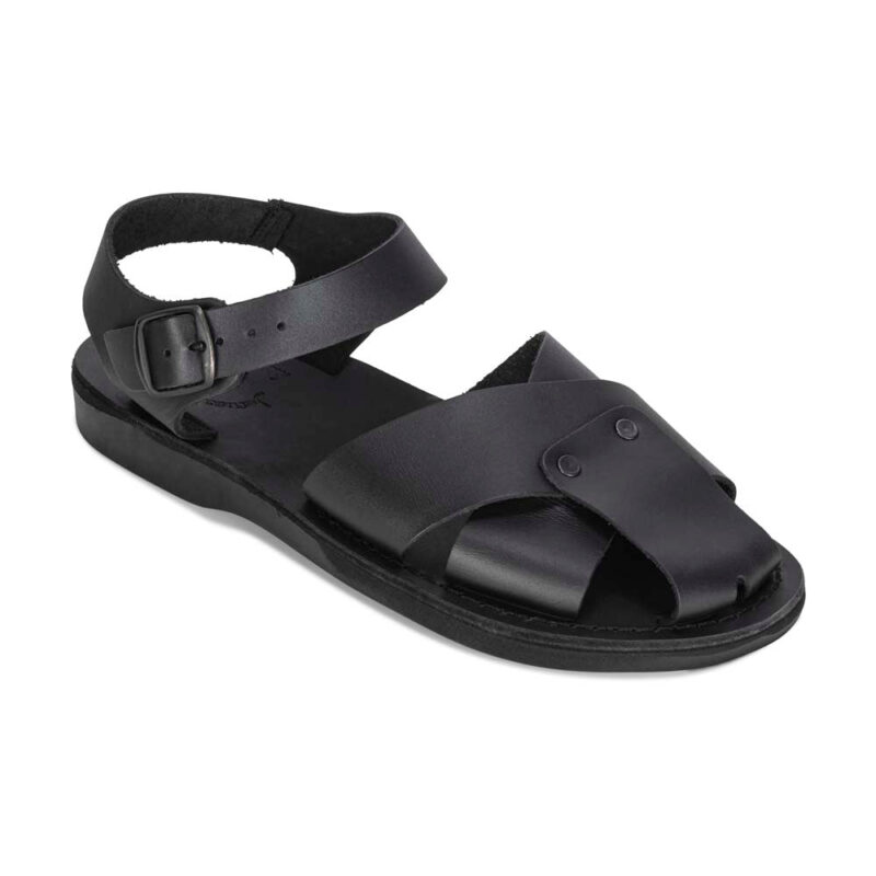 Batimag Black Leather Shielded Sandal