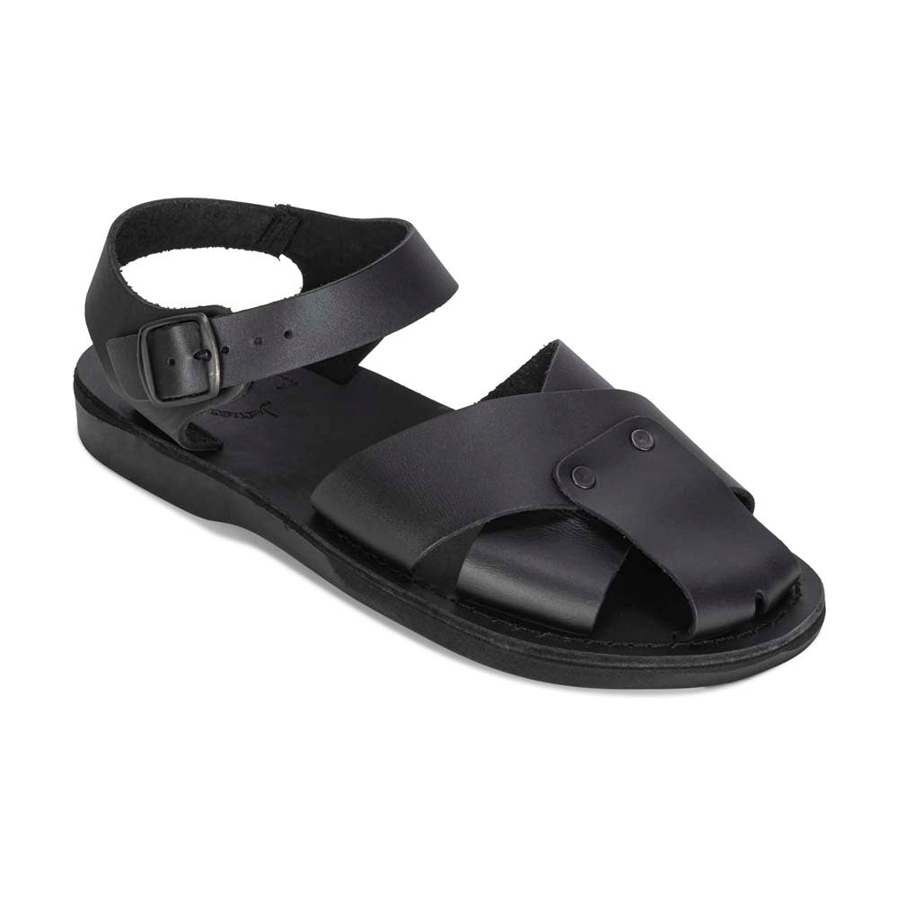 Batimag Black Leather Shielded Sandal