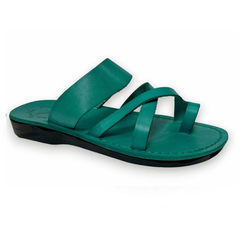 Batimag Turquoise Leather Toe Loop Sandal