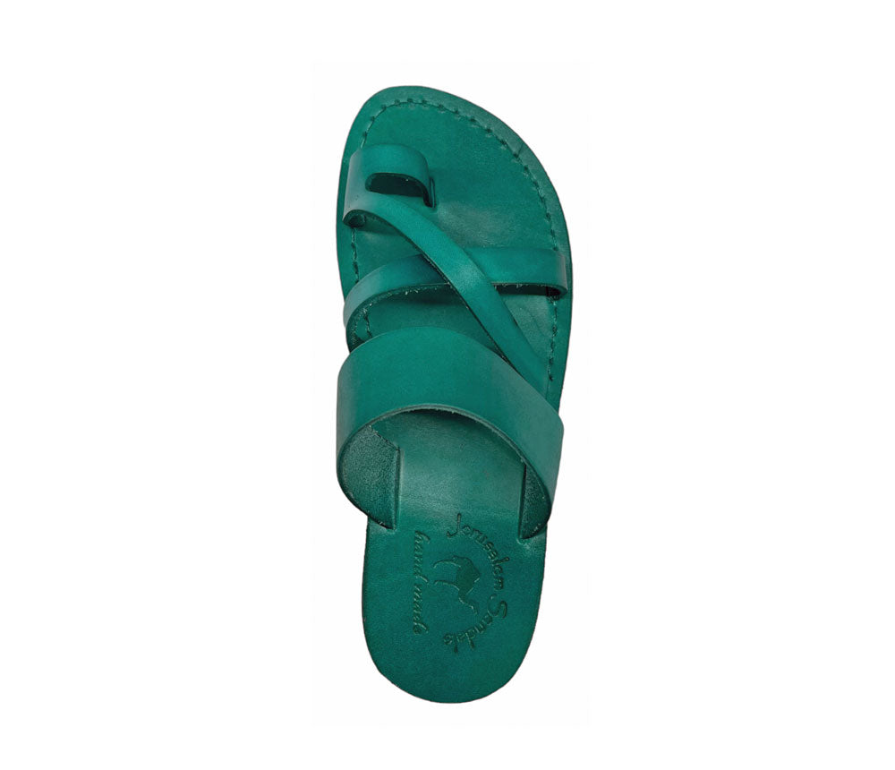 Batimag Turquoise Leather Toe Loop Sandal - Image 2