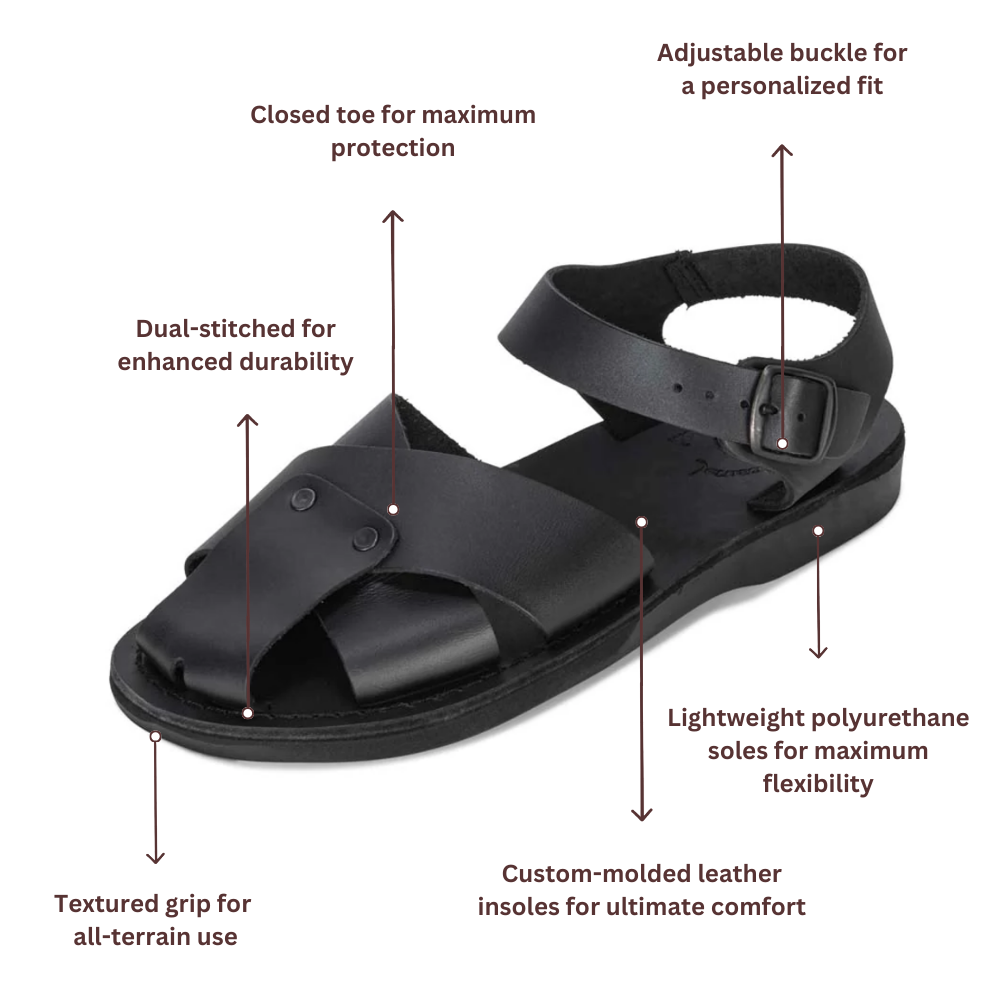Batimag Black Leather Shielded Sandal - Image 5